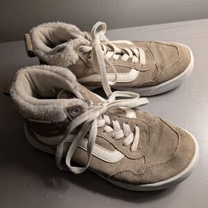 Vans Women Range Exp Vansguard Suede Hi Top Grey/Marshmallow Sneaker Shoe Size 6